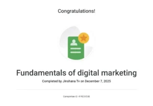 freelance digital marketing strategist in palakkad Fundamentals certficate